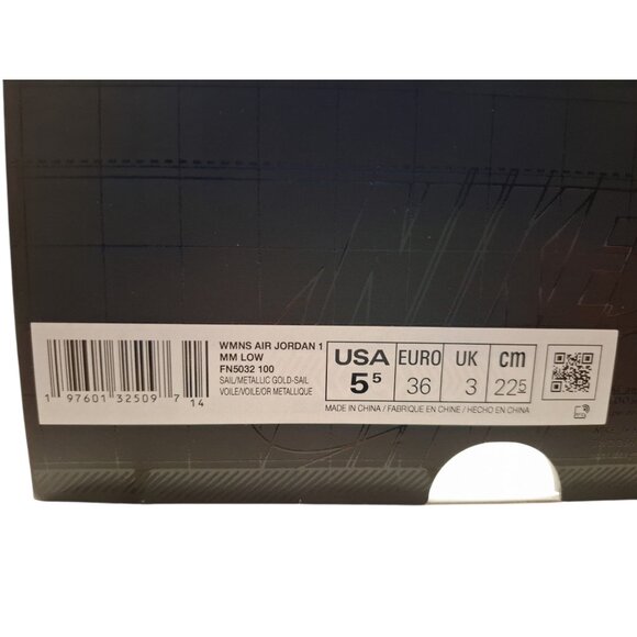 Nike Air Jordan 1 Method of Make Low Sail Metallic Gold Size 5.5 W FN5032-100 - Picture 11 of 11